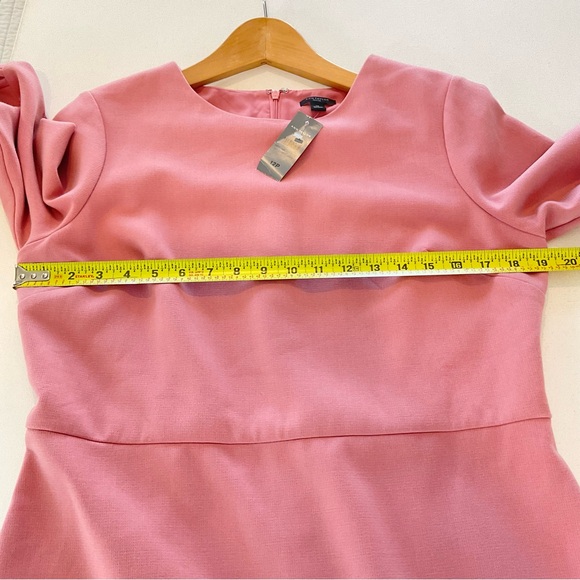 NWT Ann Taylor Women’s 12 Petite Long Bell Sleeve Flare Dress Pink Sea Shell - Picture 13 of 16